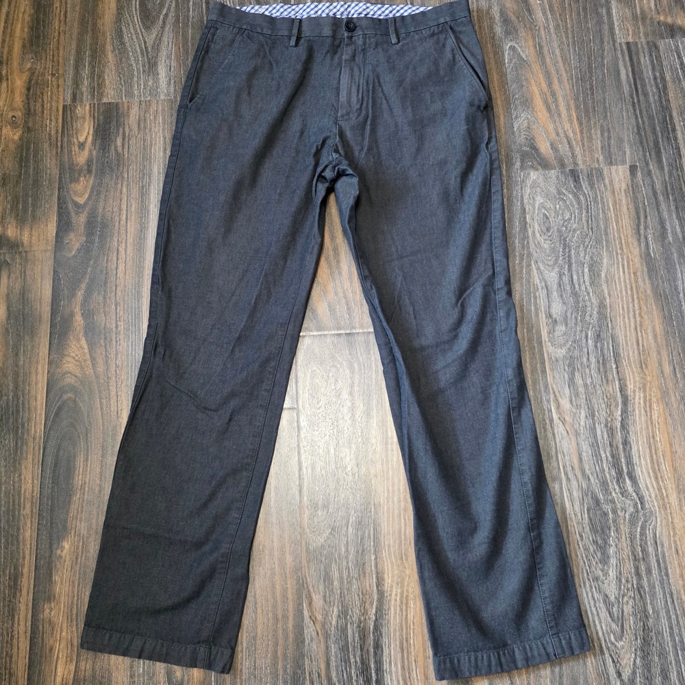 Banana Republic Kentfield Pant Mens 36x34 Charcoal Gray Cotton Chino Trousers